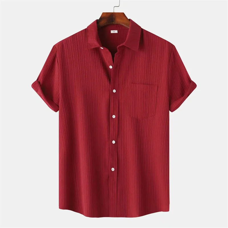 Camicia Uomo Colorata Manica Corta Estiva