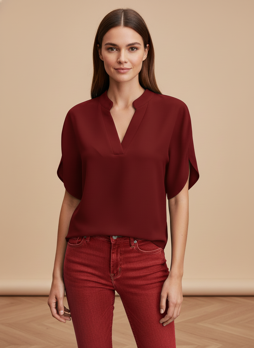 Camicia Donna Scollo a V Morbida e Leggera