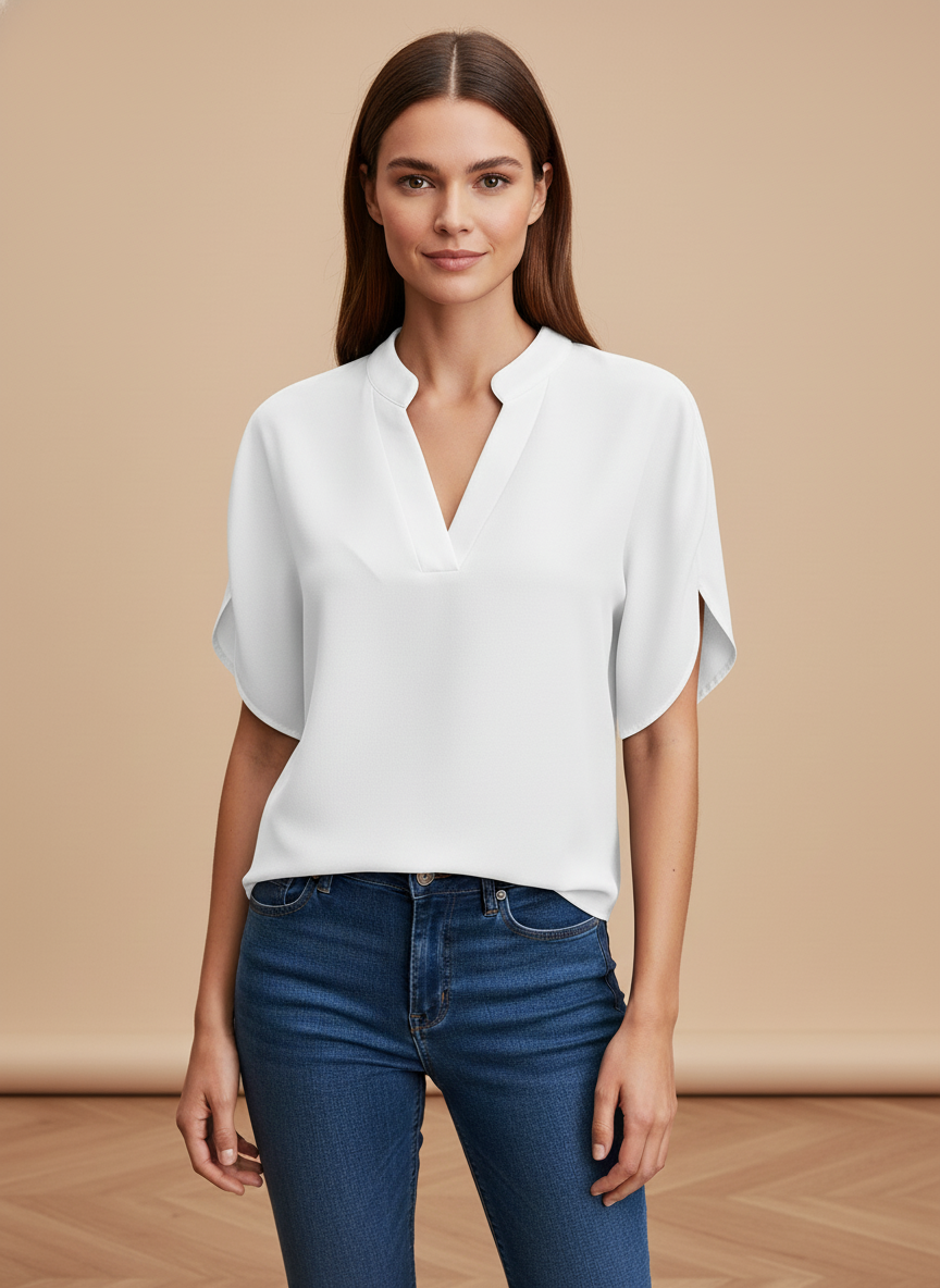 Camicia Donna Scollo a V Morbida e Leggera